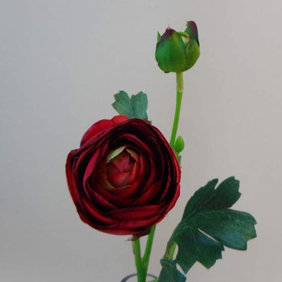 Artificial Ranunculus Flowers Red 38cm Artificial Flowers
